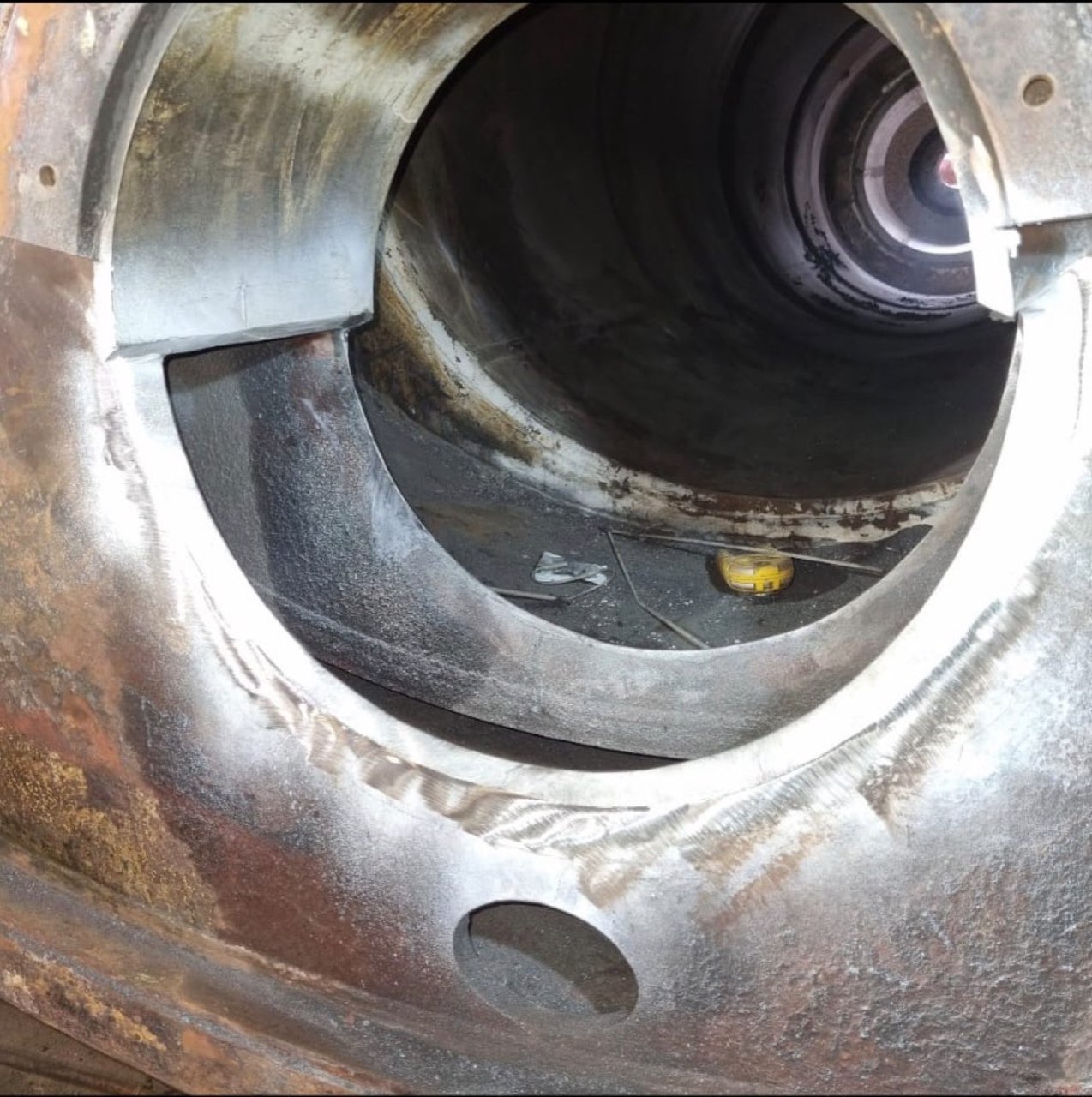 Inside the chamber, prepped for the D-patch