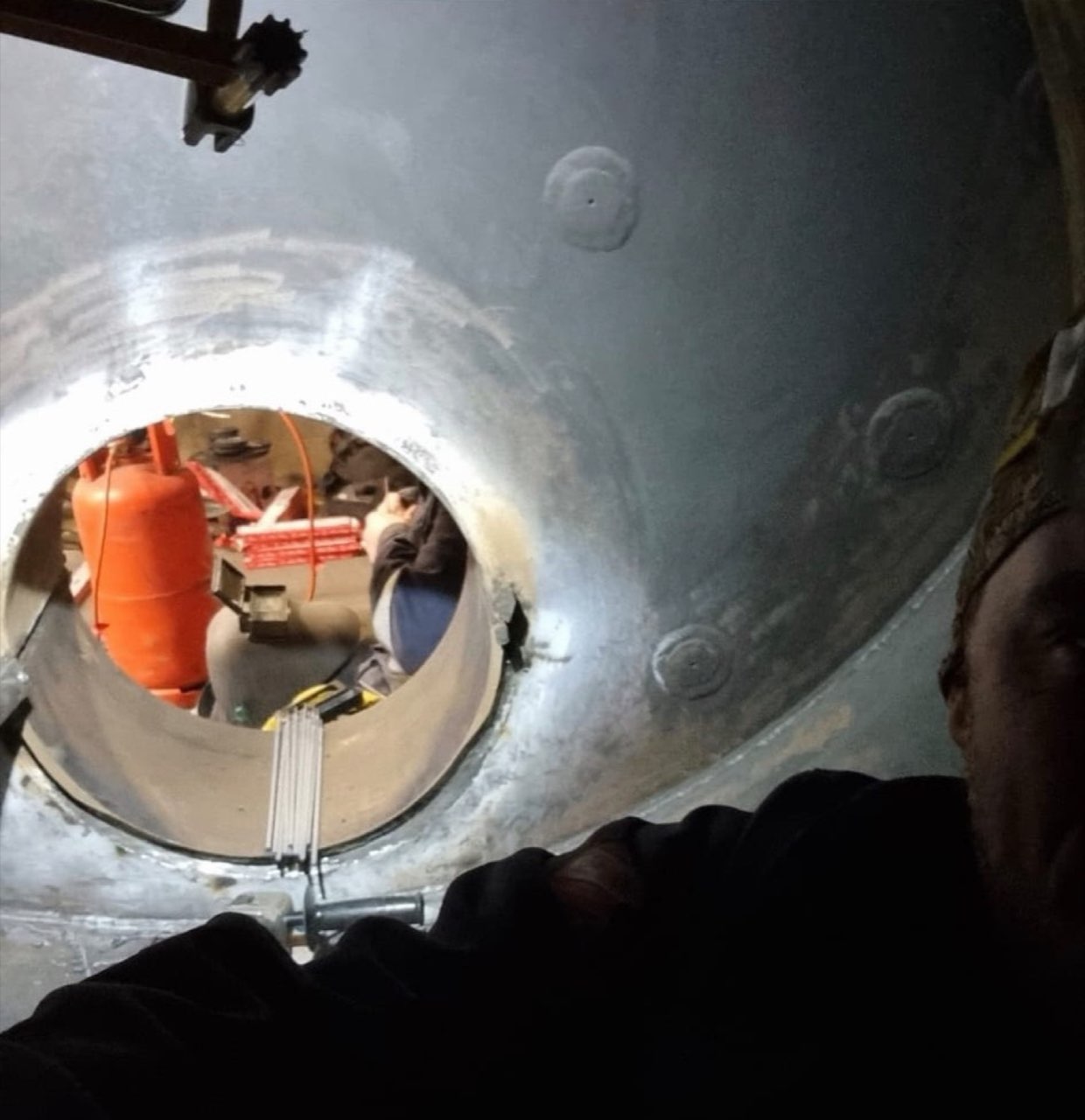 Boiler access chamber cut and prepped