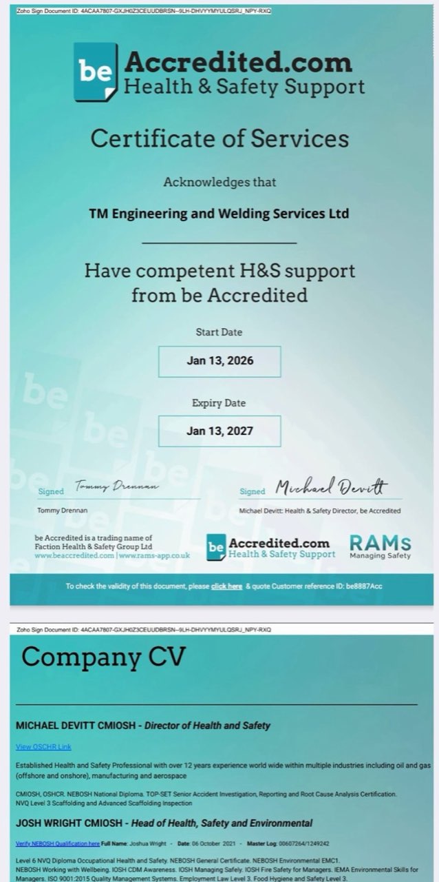 be Accredited H&S support certificate