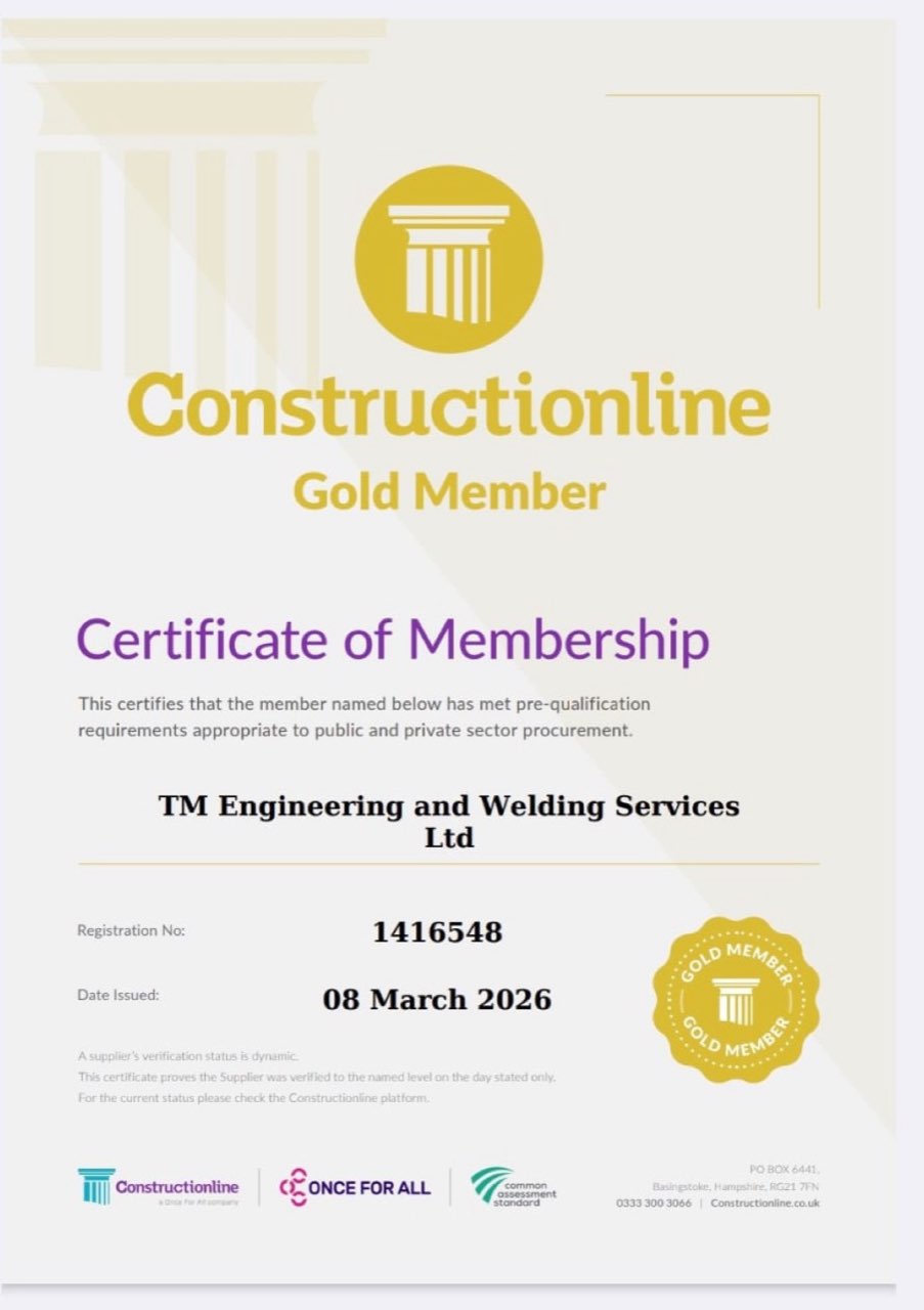 Constructionline Gold certificate