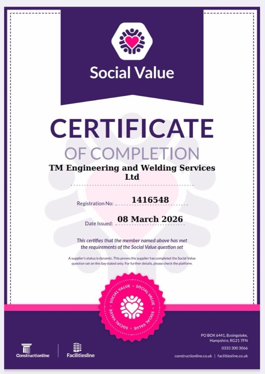 Social Value certificate