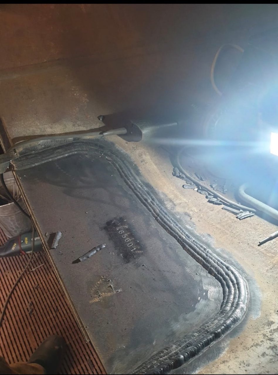 Boiler furnace D-patch repair