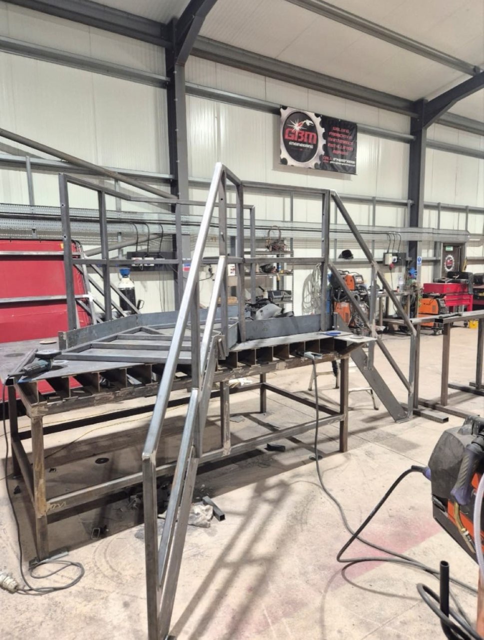 Steel stair and platform fabrication